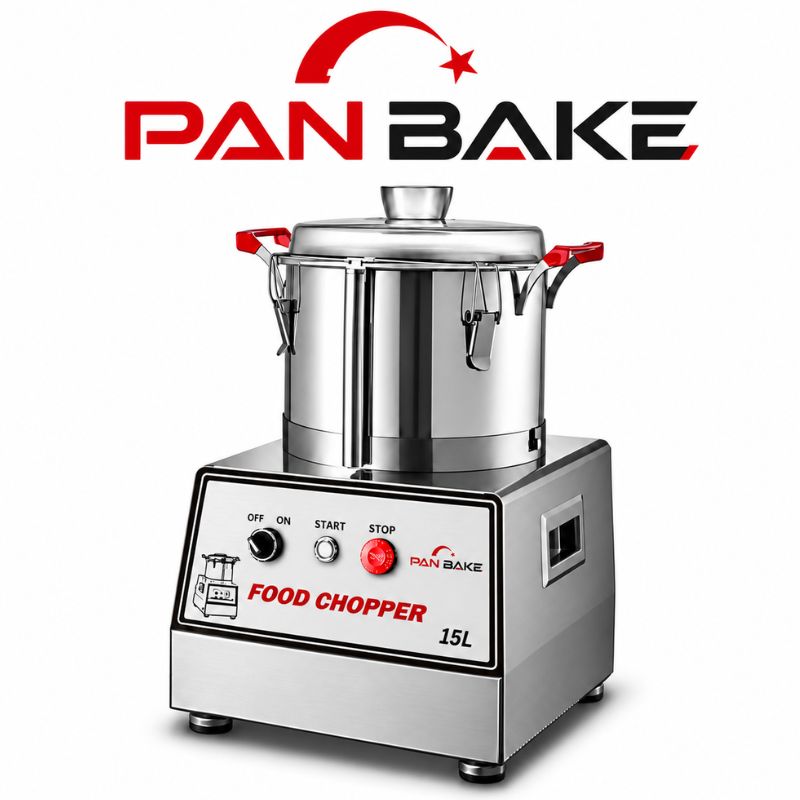Pan Bake PB-FC15 commercial 15-liter food chopper and hummus making machine with 1400W motor and 1400 RPM speed