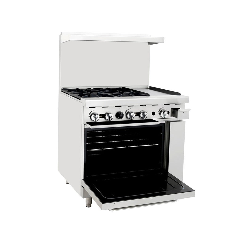 AGR-4B12GL — 36″ Gas Range with Four (4) Open Burners & 12″ Griddle