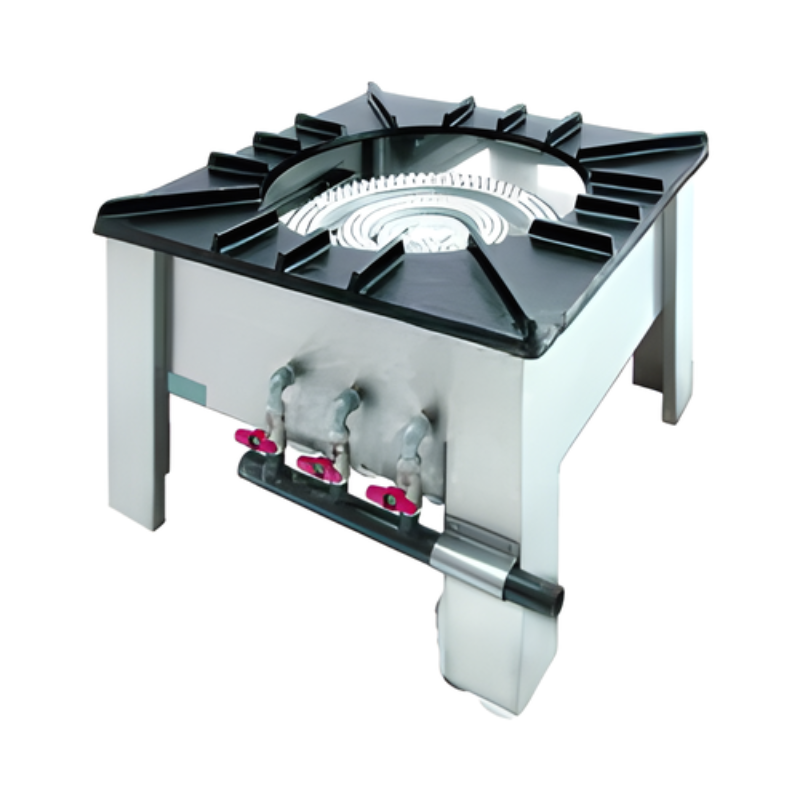 Heavy Duty Stainless-steel Gas Pot Stove(Top Iron Plate Stand 3 Ring)