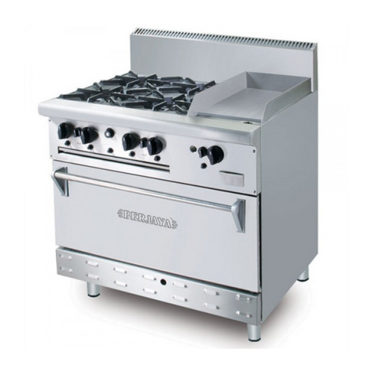 S/S combination of 4 open burner griddle with oven(4+2)(OB4-GG1B/WOL)