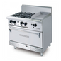S/S combination of 4 open burner griddle with oven(4+2)(OB4-GG1B/WOL)