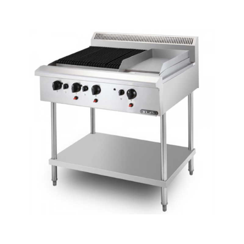 S/S combination of char broiler griddle with stand(CB3B-GG1BFS)