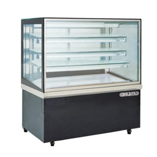 S/s Rectangular Hot Display Warmer-5 feet c/w Heater-silver frame with black vinyl 3 shelves