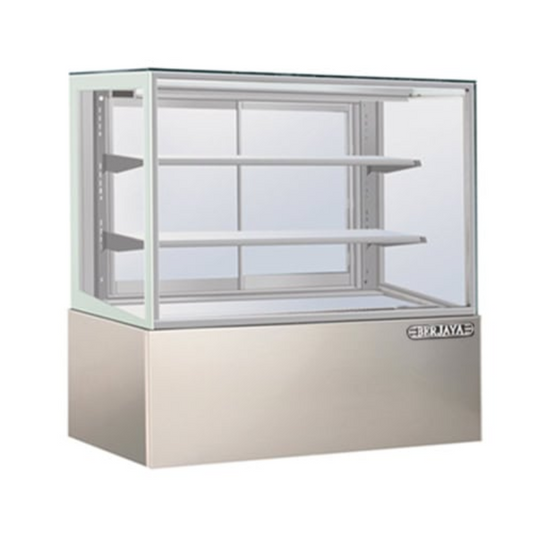 Rectangular confectionary showcase w/2 glass shelves(cake display-Silver)