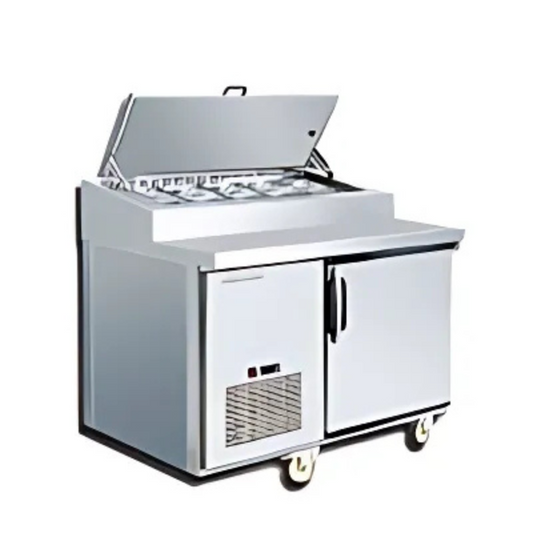 S/S 1 Door Pizza Counter - Solid Door Blower System 