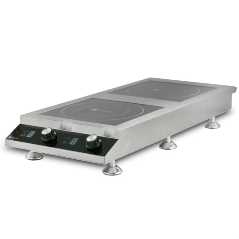 7kW commercial double induction cooker with joystick control