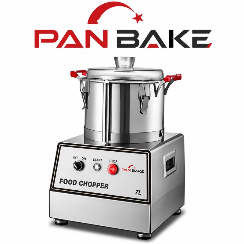 Pan Bake PB-FC7 commercial 7-liter food chopper and hummus making machine with 750W motor and 1400 RPM speed