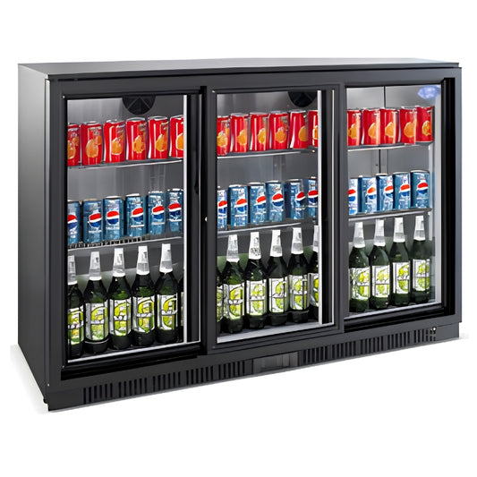 Klimavero FB3S Black Bottle Cooler 330L Triple Sliding Door