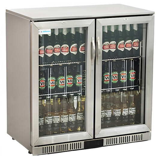 Klimavero FS2H Stainless Steel Bottle Cooler 208L Double Door