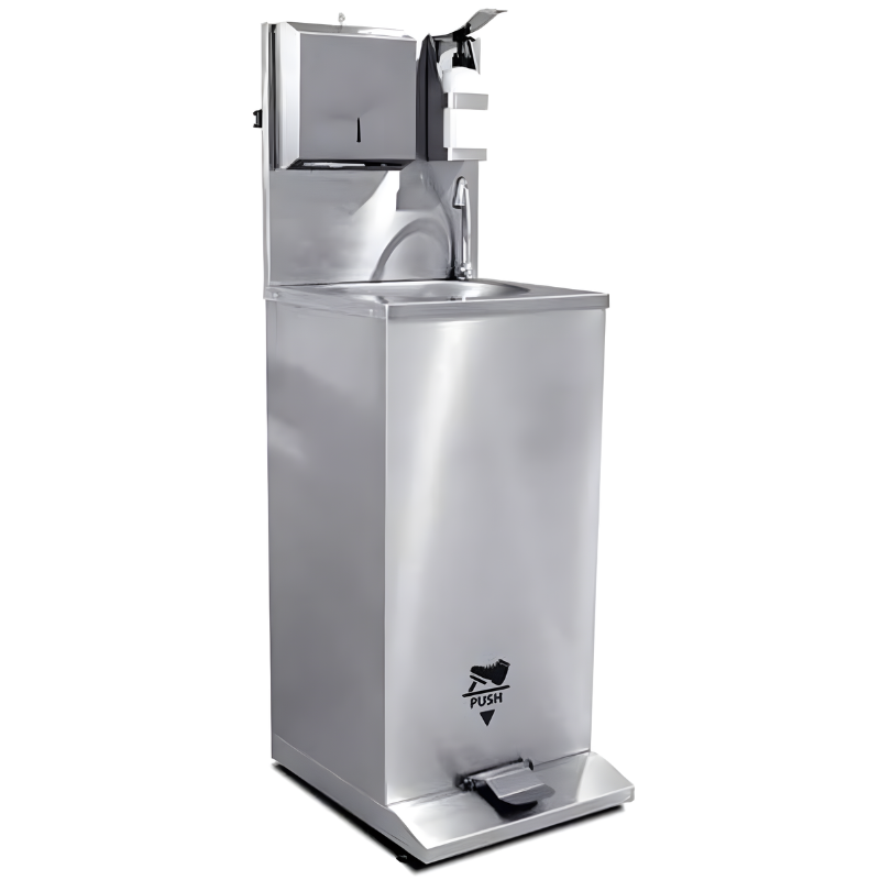 Foot Operated Mobile Hand Wash Sink Stainless Steel Portable Sink