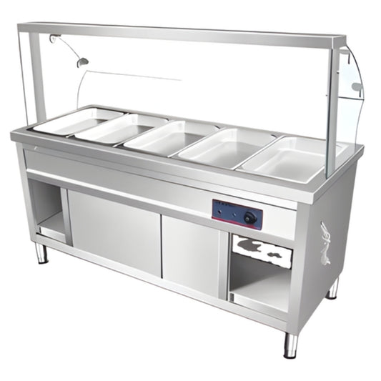 Trooz 5 GN Bain Marie Food Warmer Stainless Steel Commercial