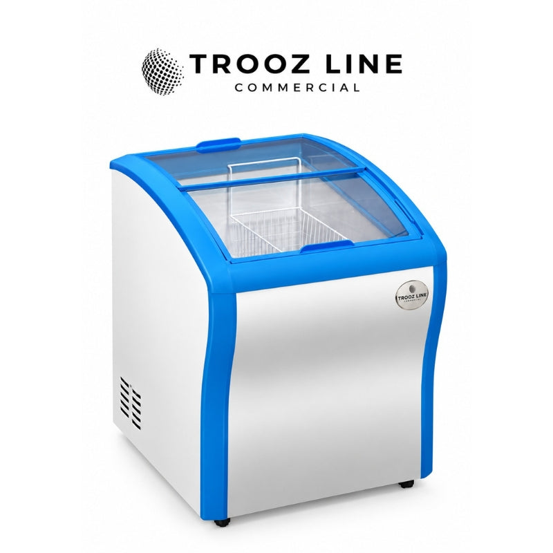 TZ-AD160 158L arched glass door commercial display freezer
