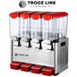 TZ-JD4 refrigerated four-bowl juice dispenser with 36-liter total capacity and WanBao compressor